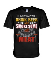 Drink Beer And Smoke Some Meat V-Neck T-Shirt tile