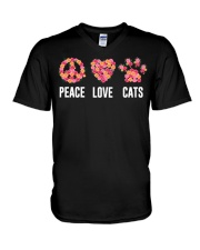 Peace Love Cats V-Neck T-Shirt tile