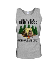 God Is Great - Beer Is Good - And People Are Crazy Unisex Tank tile
