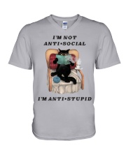 I'm Not Anti-Social - I'm Anti-Stupid V-Neck T-Shirt tile