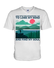 And Into The Mountains I Go V-Neck T-Shirt tile
