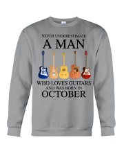 A Man Who Loves Guitar And Was Born In October Crewneck Sweatshirt tile