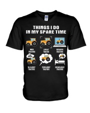 Things I Do In My Spare Time V-Neck T-Shirt tile