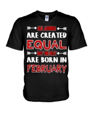 The Best Born In February V-Neck T-Shirt tile