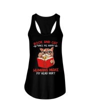 Book And Cat Make Me Happy Ladies Flowy Tank tile