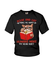 Book And Cat Make Me Happy Youth T-Shirt tile