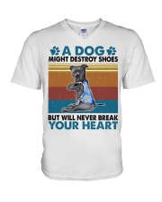 A Dog Will Never Break Your Heart V-Neck T-Shirt tile