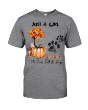 Just A Girl Who Loves Fall And Dogs Classic T-Shirt tile