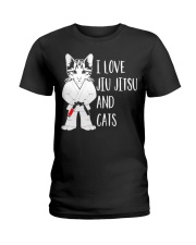 I Love Jiu Jitsu And Cats Ladies T-Shirt tile