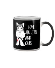 I Love Jiu Jitsu And Cats Color Changing Mug tile