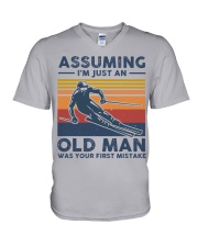 Assuming Im Just An Old Man Was Your First Mistake V-Neck T-Shirt tile