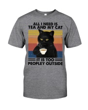 All I Need Is Tea And My Cat Classic T-Shirt front