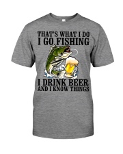 I Go Fishing - I Drink Beer And I Know Things Premium Fit Mens Tee tile