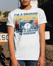 I'm A Drummer - Who Is Created To Worship Classic T-Shirt apparel-classic-tshirt-lifestyle-29
