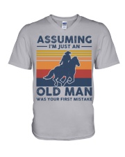 Assuming Im Just An Old Man Was Your First Mistake V-Neck T-Shirt tile