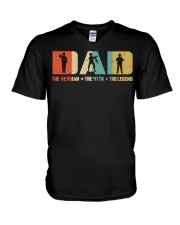 Dad Veteran The Myth The Legend V-Neck T-Shirt tile