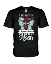 A Big Piece Of My Heart Lives In Heaven V-Neck T-Shirt tile