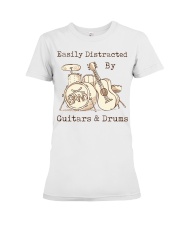Easily Distracted By Guitars And Drums Premium Fit Ladies Tee tile