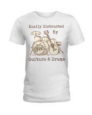 Easily Distracted By Guitars And Drums Ladies T-Shirt tile