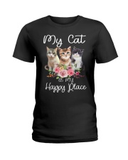 Cat Happy Place Ladies T-Shirt front