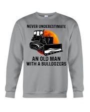 Never Underestimate An Old Man With A Bulldozers Crewneck Sweatshirt tile