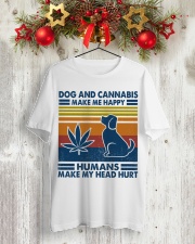 Dog And Cannabis Make Me Happy Classic T-Shirt lifestyle-holiday-crewneck-front-2