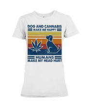 Dog And Cannabis Make Me Happy Premium Fit Ladies Tee tile