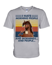 I Hate Morning People - And Mornings - And People V-Neck T-Shirt tile