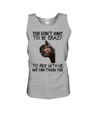 You don't have to be crazy to ride with us Unisex Tank tile