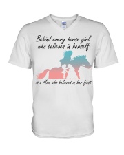 Behind Every Horse Girl V-Neck T-Shirt tile