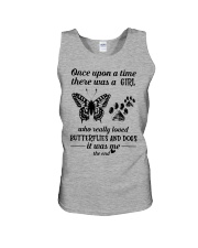 A Girl Who Really Loved Butterflies And Dogs Unisex Tank tile