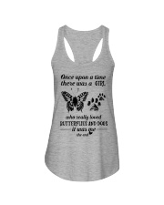A Girl Who Really Loved Butterflies And Dogs Ladies Flowy Tank tile