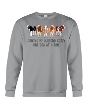 Driving My Husband Crazy One Cow At A Time Crewneck Sweatshirt tile