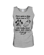 A Boy Who Really Loved Dogs And Crocs Unisex Tank tile