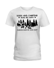 Dogs And Camping Make Me Happy Ladies T-Shirt front