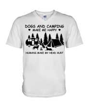 Dogs And Camping Make Me Happy V-Neck T-Shirt tile