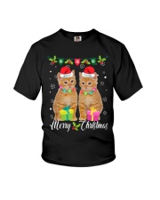 2 Cats Merry Christmas Youth T-Shirt tile