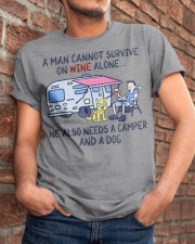 A Man Needs A Camper And A Dog On Wine Classic T-Shirt apparel-classic-tshirt-lifestyle-26