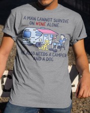A Man Needs A Camper And A Dog On Wine Classic T-Shirt apparel-classic-tshirt-lifestyle-28