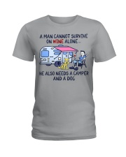 A Man Needs A Camper And A Dog On Wine Ladies T-Shirt tile