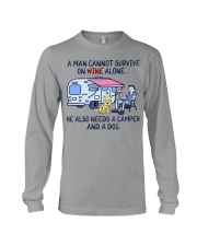 A Man Needs A Camper And A Dog On Wine Long Sleeve Tee tile