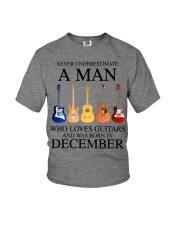 A Man Who Loves Guitar And Was Born In December Youth T-Shirt tile
