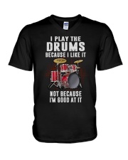 I Play The Drums Because I Like It V-Neck T-Shirt tile