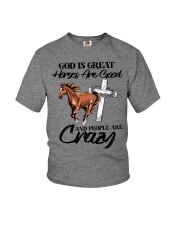 God Is Great - Horses Are Good - People Are Crazy Youth T-Shirt tile