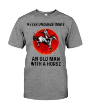 Never Underestimate An Old Man With A Horse Premium Fit Mens Tee tile