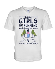 Some Girls Go Running And Drink Too Much V-Neck T-Shirt tile