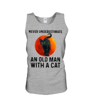 Never Underestimate An Old Man With A Cat Unisex Tank tile