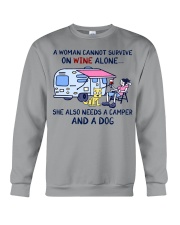 A Woman Needs A Camper And A Dog On Wine Crewneck Sweatshirt tile