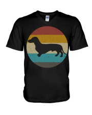 Dachshund Retro Design V-Neck T-Shirt tile