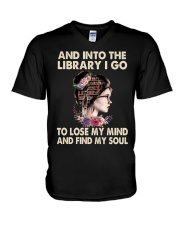 And Into The Library I Go V-Neck T-Shirt tile